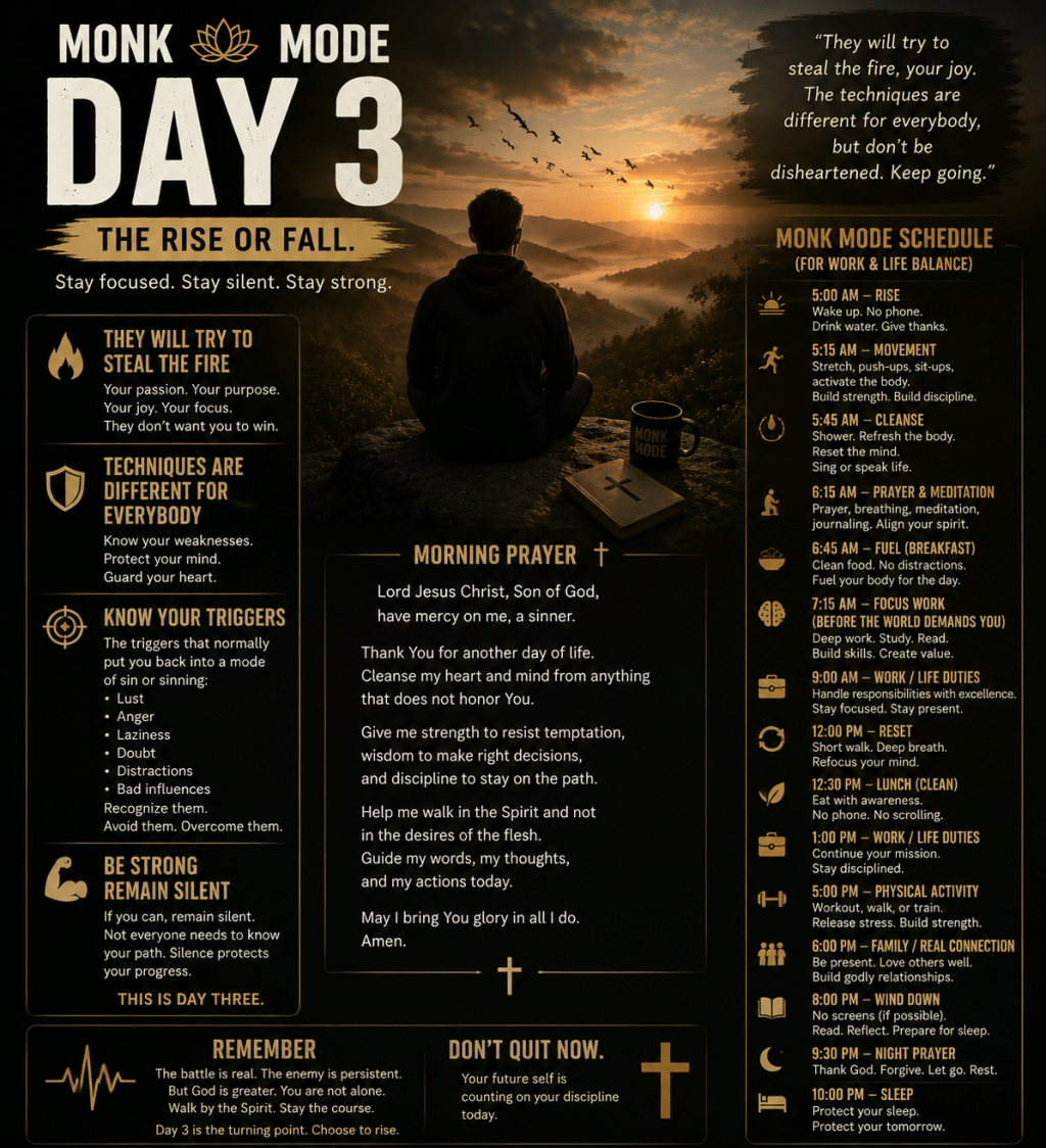 Monk Mode Morning Regime — Day&nbsp;3